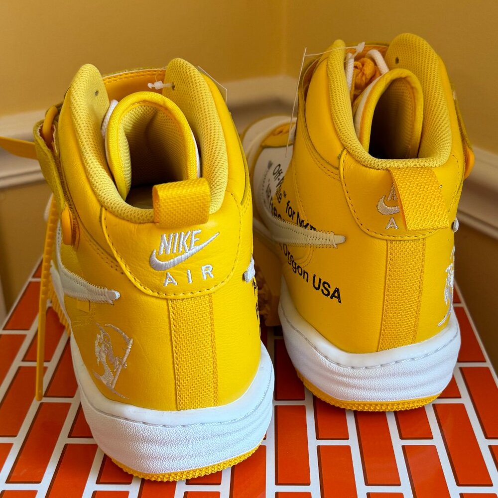 Nike Air Force 1 Mid Sp Leather Off White Maize Men's Size 14 (new in box) - Picture 4 of 11